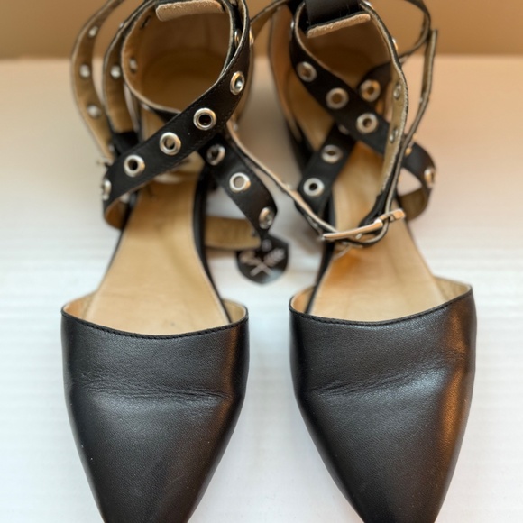 Poppy Barley Rivet Strap Flat Shoes - Picture 2 of 6